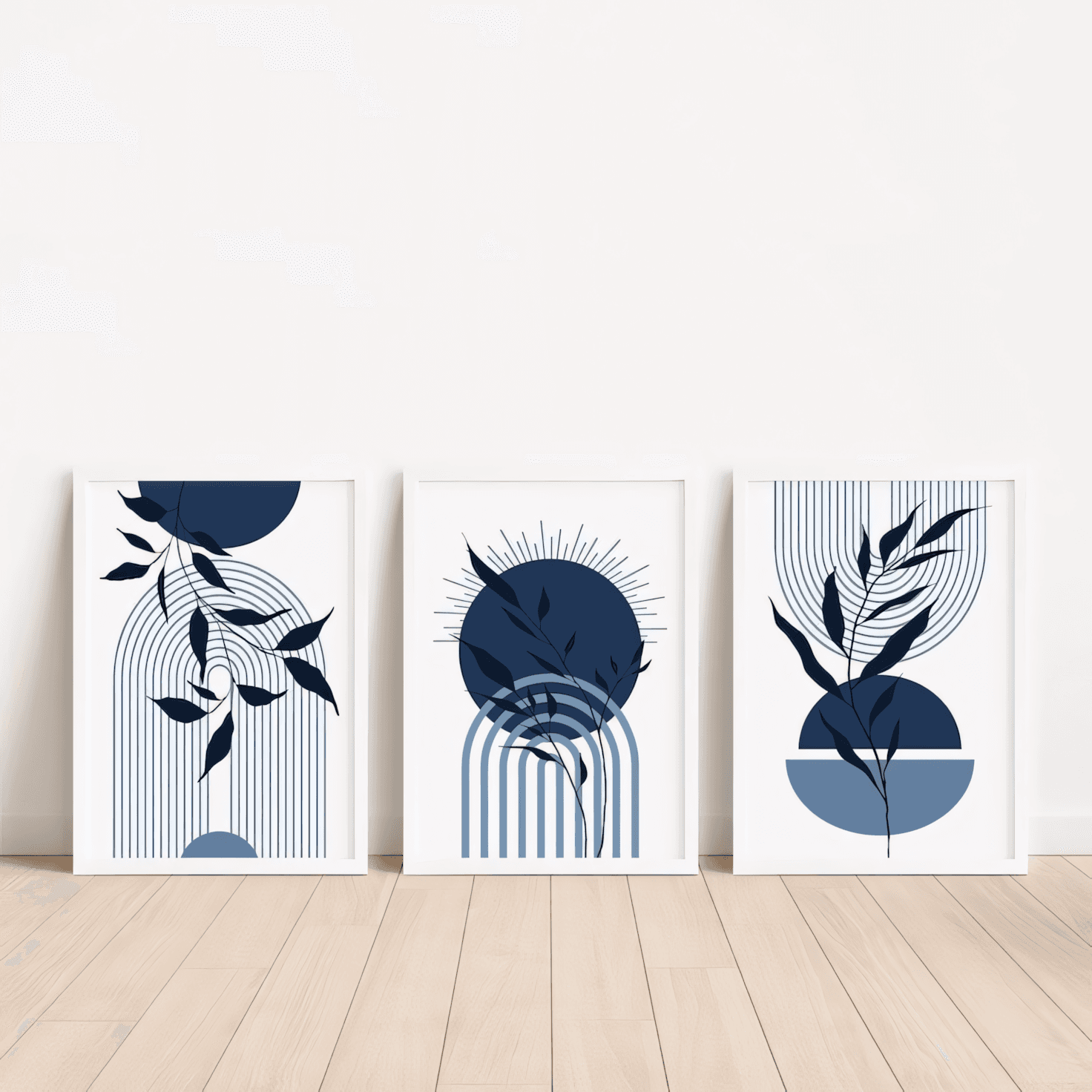 Azure Silence: Midnight Botanical Triptych
