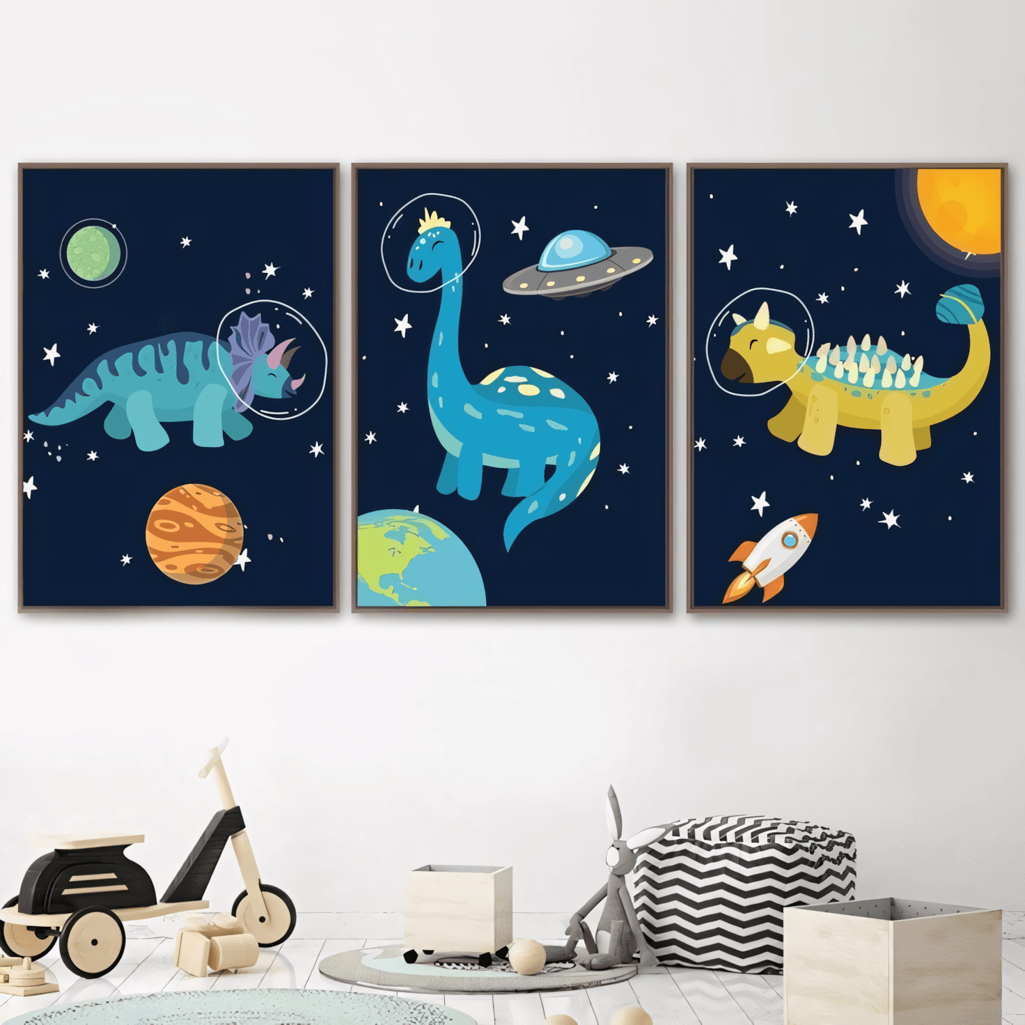 Prehistoric Odyssey: Dino-Space Explorer Trio